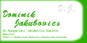 dominik jakubovics business card